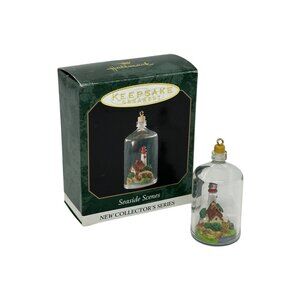 Vintage Hallmark 90s Keepsake Mini Seaside Scenes Lighthouse Ornament Boxed 1.5"